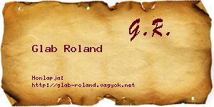 Glab Roland névjegykártya